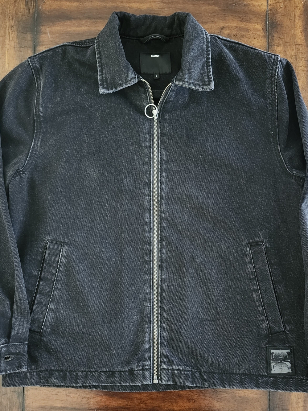 Cage Black Denim Jacket By Former Men's Small